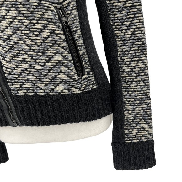 rag & bone Jacket Samantha Knit Tweed Wool Lamb Leather Trim Blazer XS - Picture 6 of 12